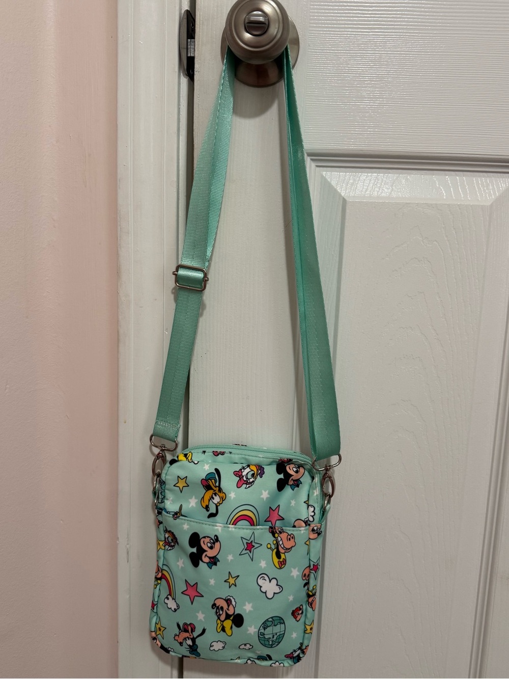 Disney Mickey Mouse Friends Light Blue Character Print Crossbody Bag